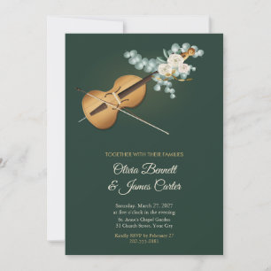 Cello and Eucalyptus Wedding Invitation