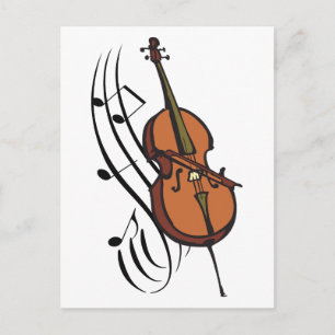 Cello and Music Postcard
