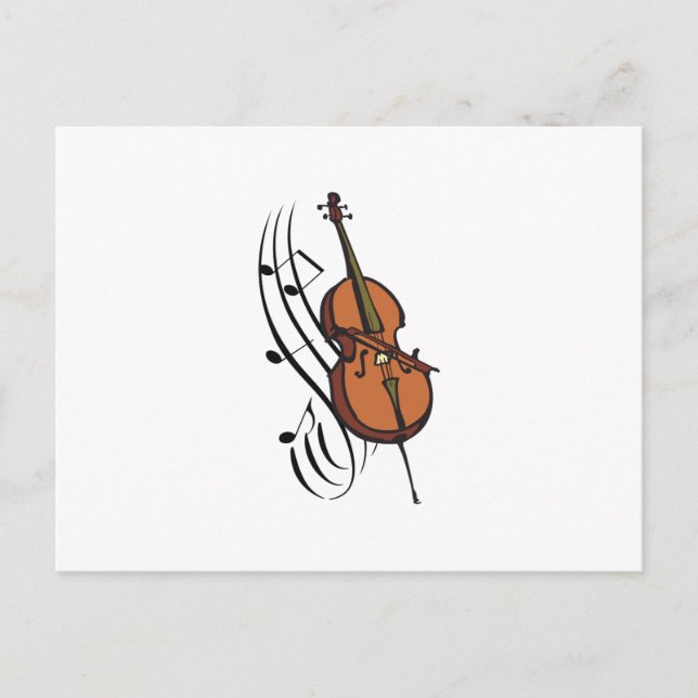 CELLO AND MUSIC POSTCARD (Front)
