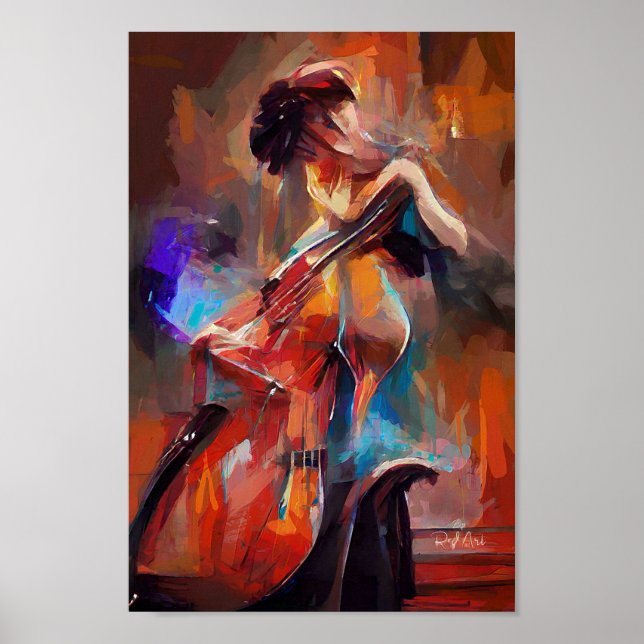 cello art woman  poster (Front)