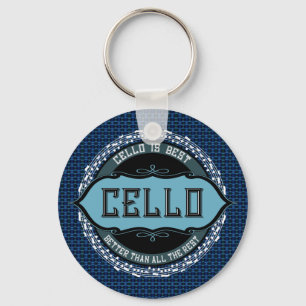 Cello Best Music Note Circle Key Ring