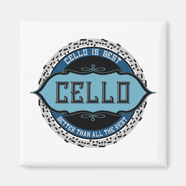 Cello Best Music Note Circle Magnet (Front)