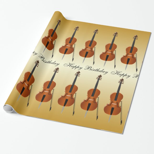 Cello Birthday Wrapping Paper (Unrolled)