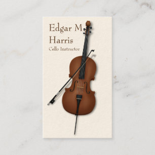 Cello & Bow Classical Musician Premium (light) Business Card