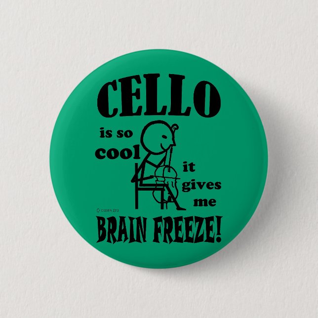 Cello, Brain Freeze 6 Cm Round Badge (Front)