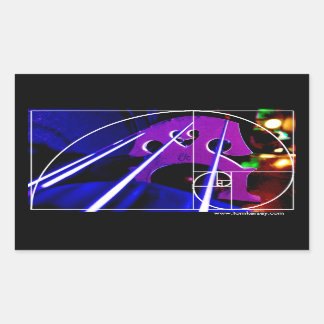 Cello bridge and strings with Fibonacci spiral Rectangular Sticker