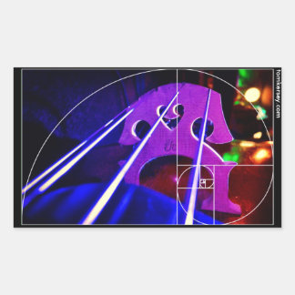 cello bridge and strings with Fibonacci spiral Rectangular Sticker
