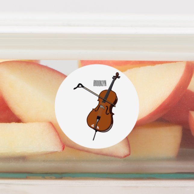 Cello cartoon illustration  (Affixed)