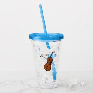 Cello cartoon illustration  acrylic tumbler
