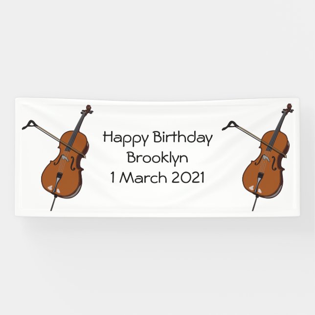 Cello cartoon illustration banner (Horizontal)