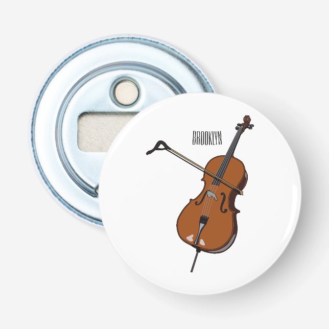 Cello cartoon illustration  bottle opener (Front)