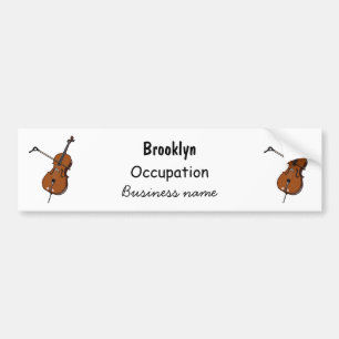 Cello cartoon illustration bumper sticker