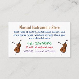 Cello cartoon illustration business card