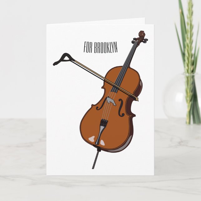 Cello cartoon illustration  card (Front)