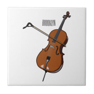 Cello cartoon illustration  ceramic tile