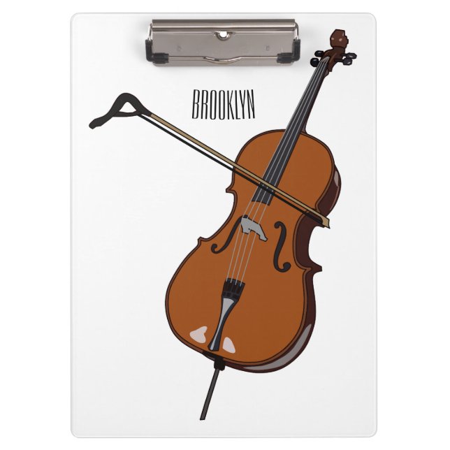 Cello cartoon illustration  clipboard (Front)