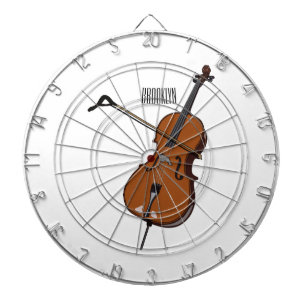 Cello cartoon illustration dartboard