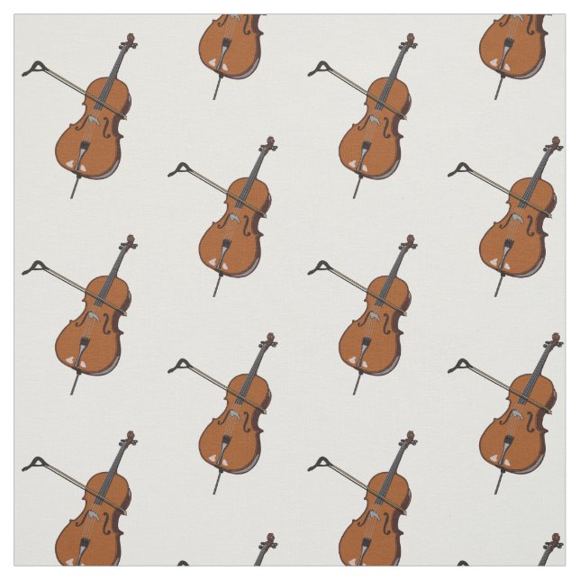 Cello cartoon illustration fabric (Swatch)