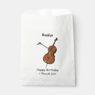 Cello cartoon illustration favour bag