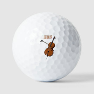 Cello cartoon illustration  golf balls