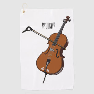 Cello cartoon illustration golf towel