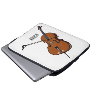Cello cartoon illustration  laptop sleeve