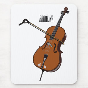 Cello cartoon illustration  mouse pad