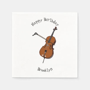 Cello cartoon illustration  napkin