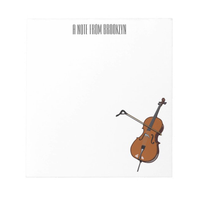 Cello cartoon illustration  notepad (Front)