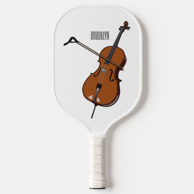 Cello cartoon illustration  pickleball paddle (Front)