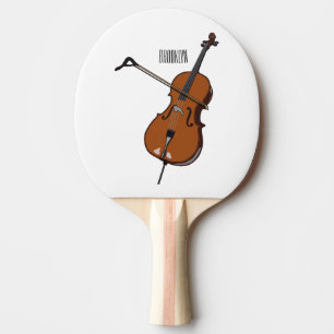 Cello cartoon illustration ping pong paddle