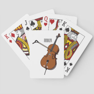 Cello cartoon illustration playing cards