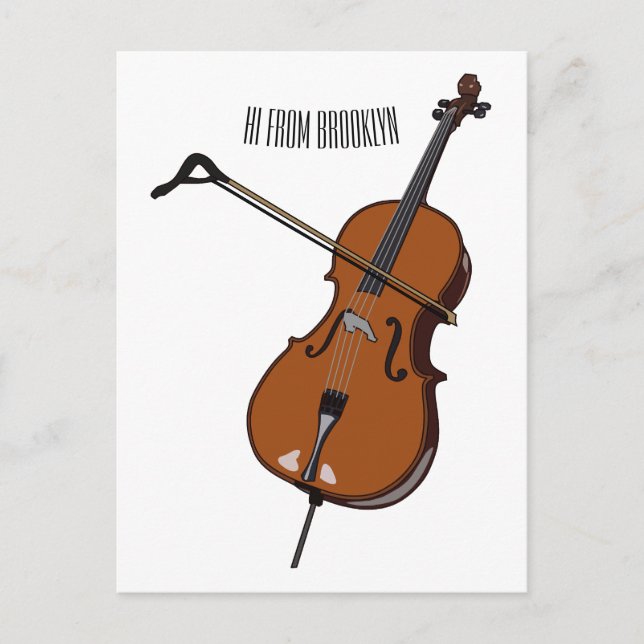 Cello cartoon illustration  postcard (Front)