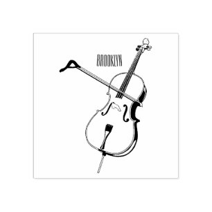 Cello cartoon illustration rubber stamp