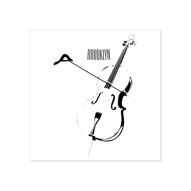 Cello cartoon illustration rubber stamp (Imprint)