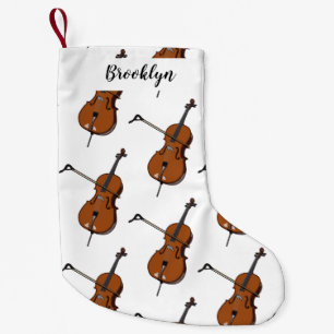Cello cartoon illustration small christmas stocking