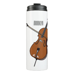 Cello cartoon illustration  thermal tumbler