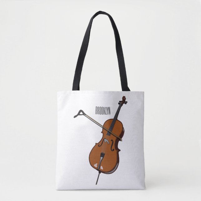 Cello cartoon illustration  tote bag (Front)