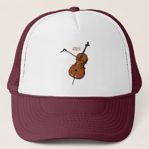 Cello cartoon illustration trucker hat