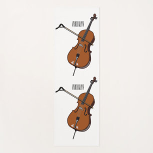 Cello cartoon illustration yoga mat