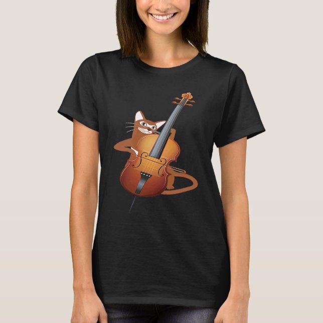 Cello Cat Orchestra Classical Music Strings Cellis T-Shirt (Front)