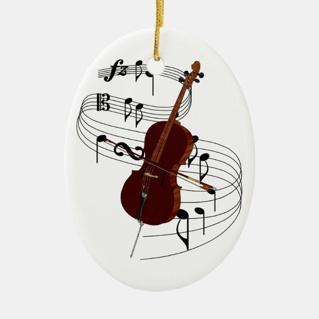 Cello Ceramic Tree Decoration (Front)