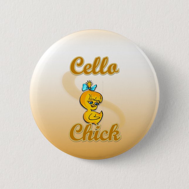 Cello Chick 6 Cm Round Badge (Front)