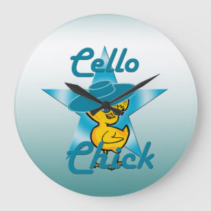 Cello Chick #7 Large Clock