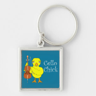 Cello Chick Text Key Ring