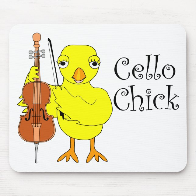 Cello Chick Text Mouse Pad (Front)