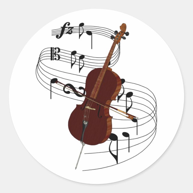 Cello Classic Round Sticker (Front)