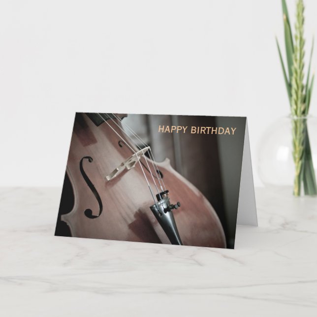 Cello classical music instrument birthday card (Front)