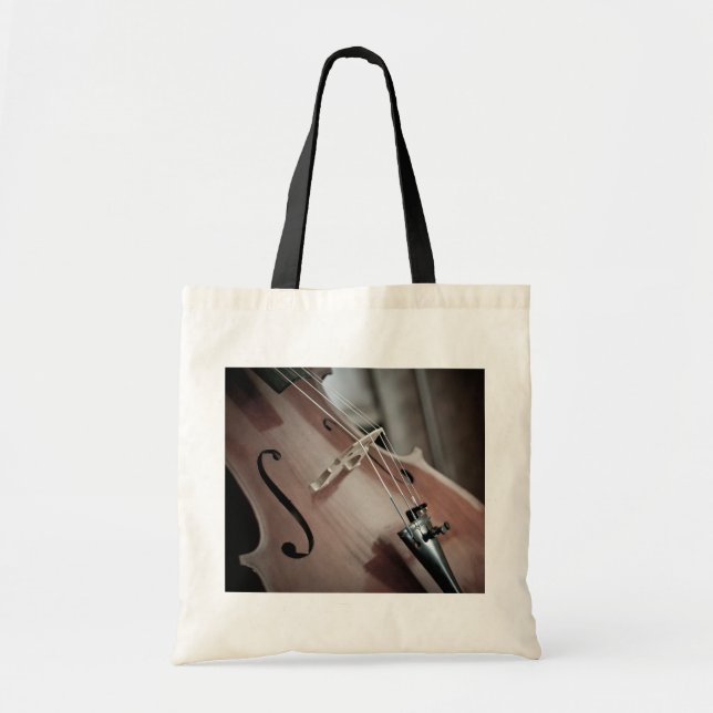 Cello classical music stringed instrument tote bag (Front)
