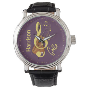 Cello Classical  Musician Music Personalised Watch
